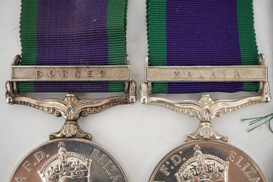 Five medals including three ERII General Service Medals